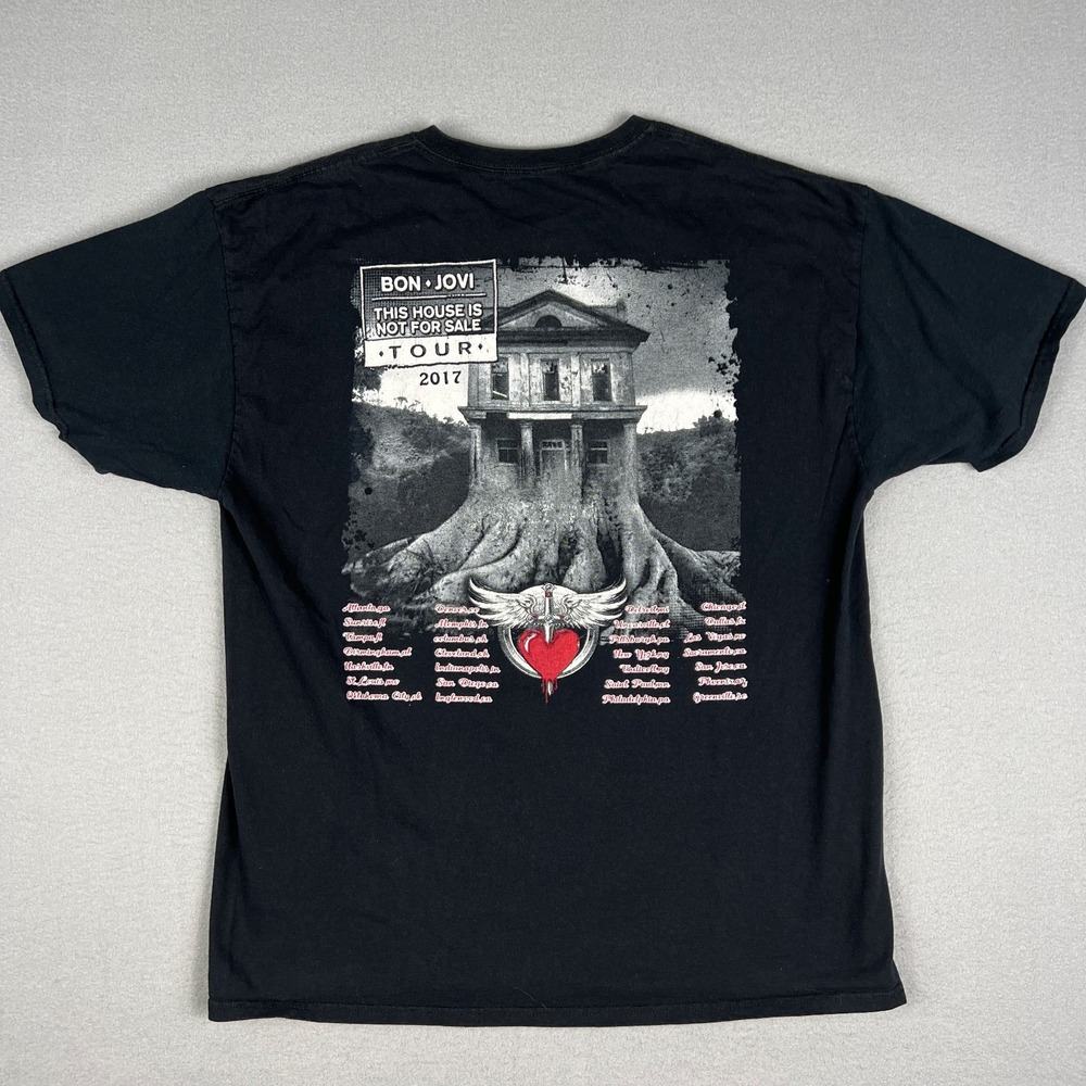 Bon Jovi Band T Shirt Fits Large This House Is Not For Sale Tour 2017 Rock Tee - Picture 3 of 7
